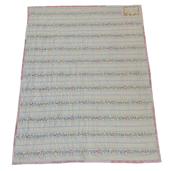 OOAK Hand Made Toddler Size Quilt Strawberry Shortcake Florals Hello Kitty Elsa - Picture 6 of 12